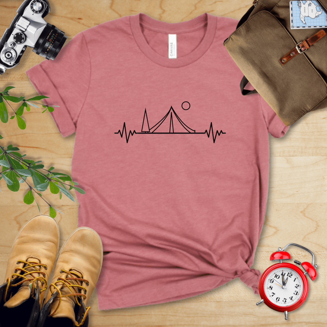 Printify T-Shirt Heather Mauve / S Heart Rate Camping Shirt