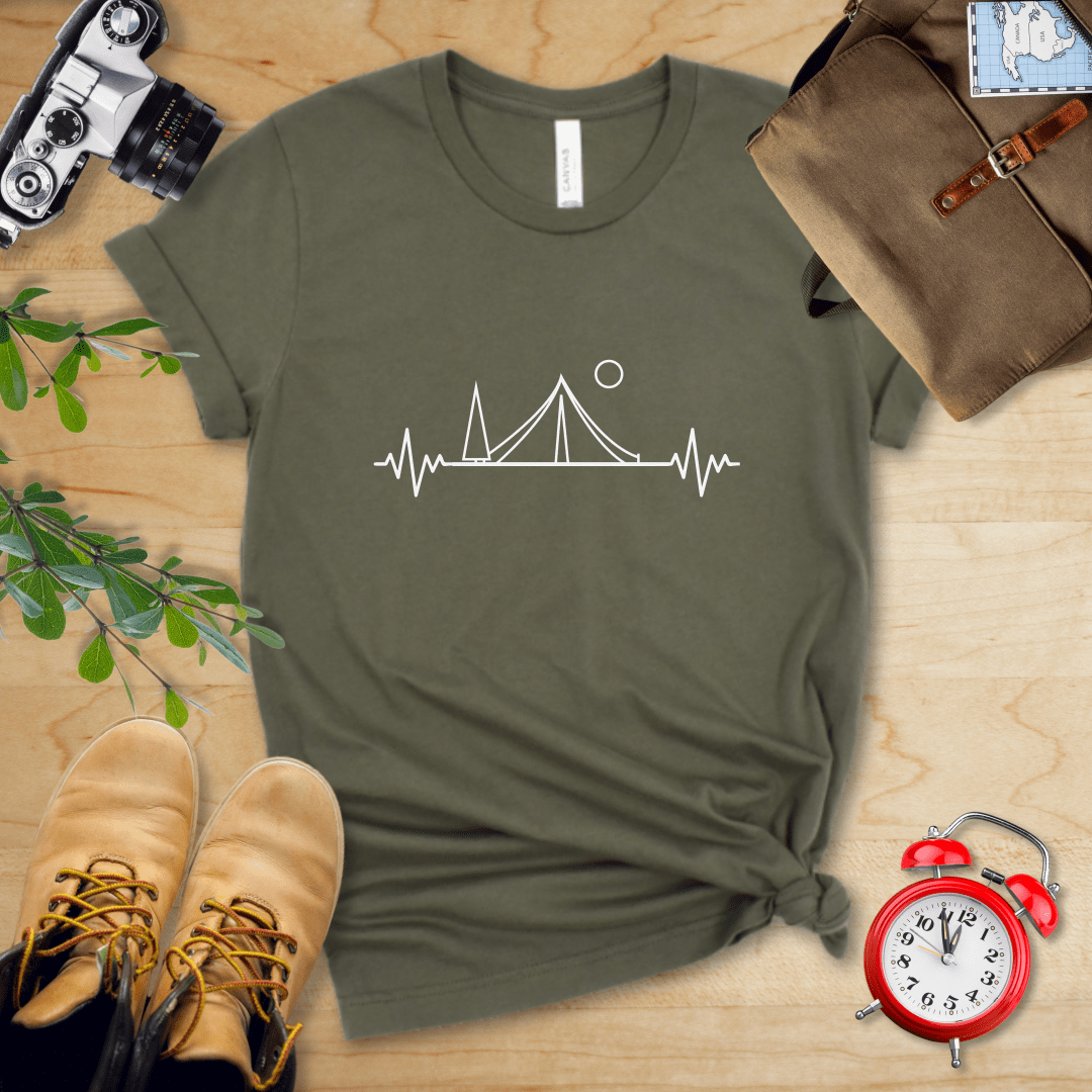 Printify T-Shirt Military Green / S Heart Rate Camping Shirt