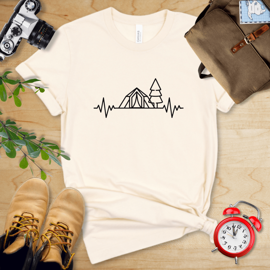 Printify T-Shirt Natural / S Heart Rate CAmping Shirt