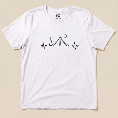 Heart Rate Camping Shirt Hike Tee T-Shirt White / S