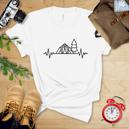 Printify T-Shirt White / S Heart Rate CAmping Shirt