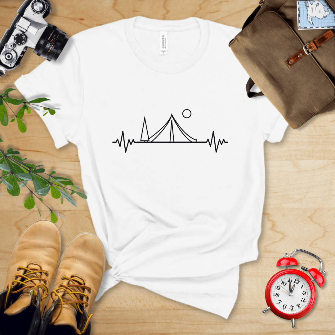 Printify T-Shirt White / S Heart Rate Camping Shirt