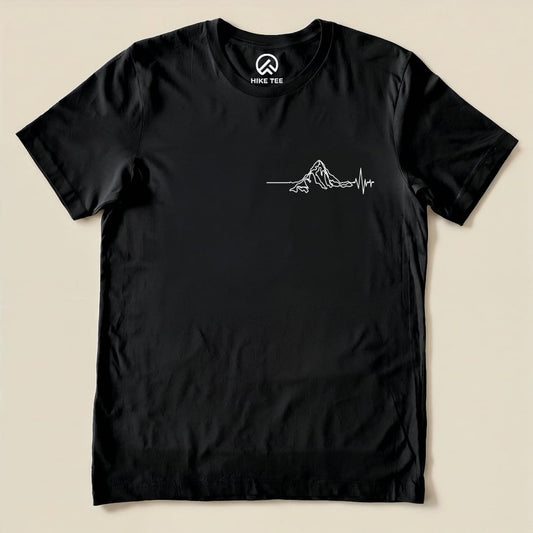 Heart Rate Mountian Shirt Hike Tee T-Shirt Black / S