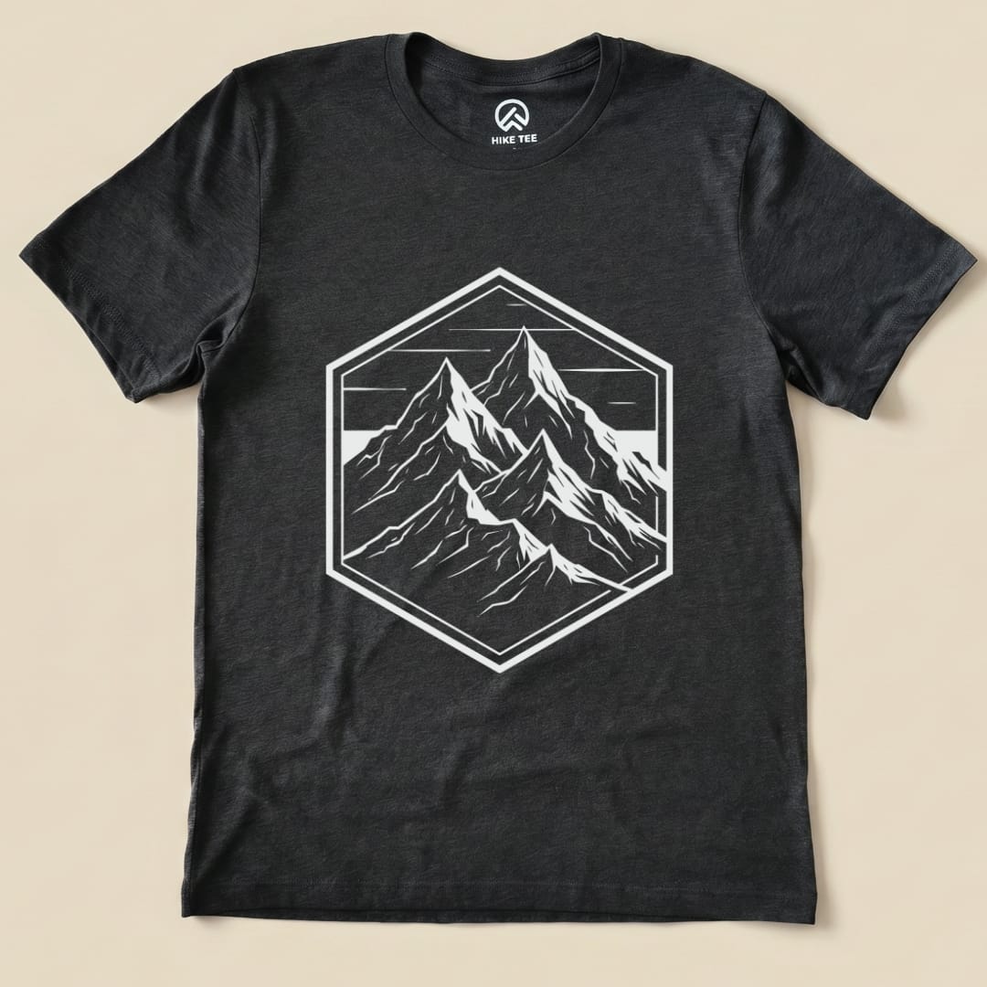 Hexagon Mountain Shirt Hike Tee T-Shirt Dark Grey Heather / S