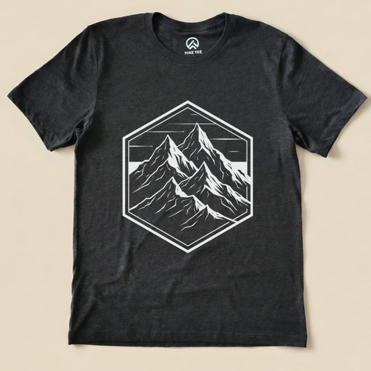 Hexagon Mountain Shirt Hike Tee T-Shirt Dark Grey Heather / S
