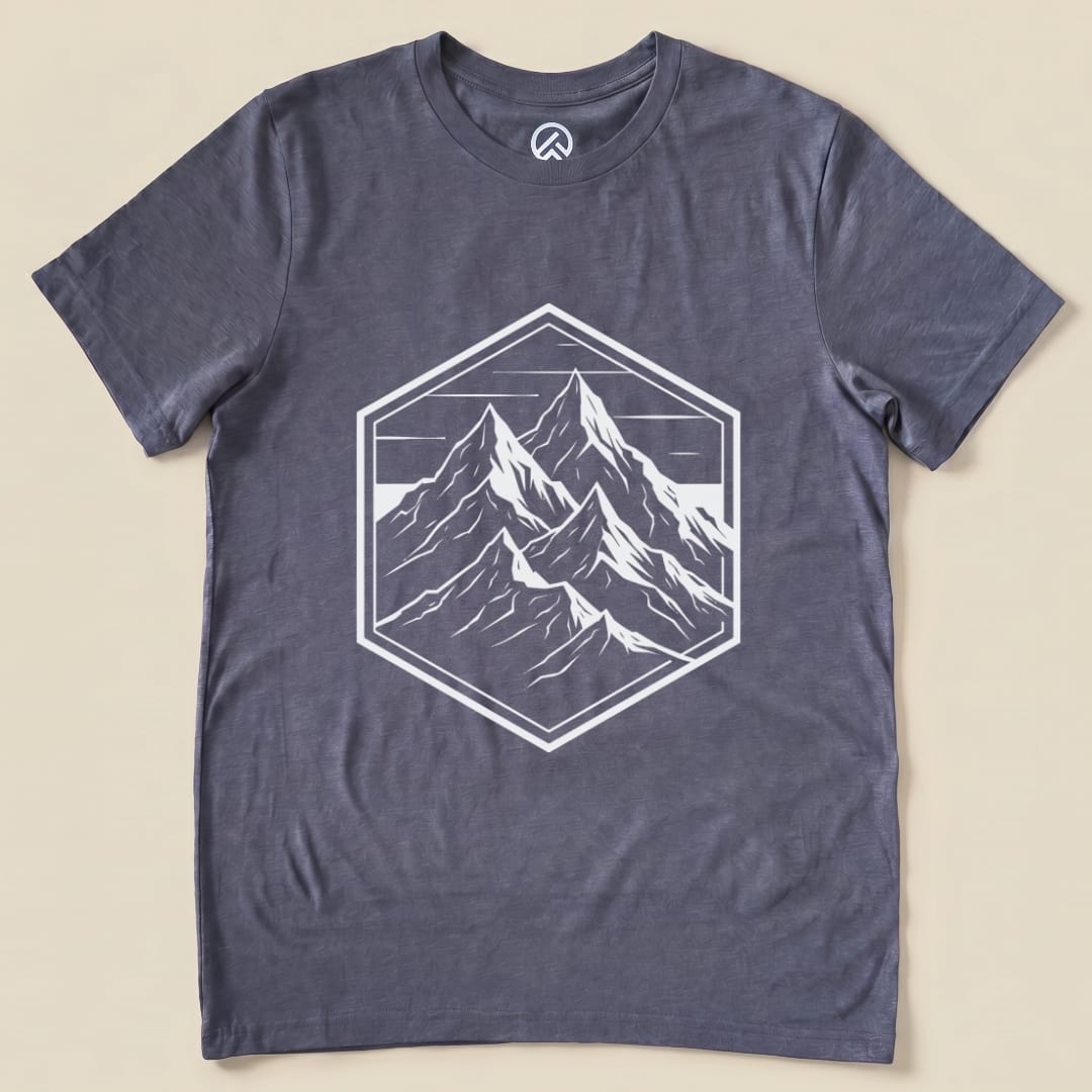 Hexagon Mountain Shirt Hike Tee T-Shirt Heather Navy / S