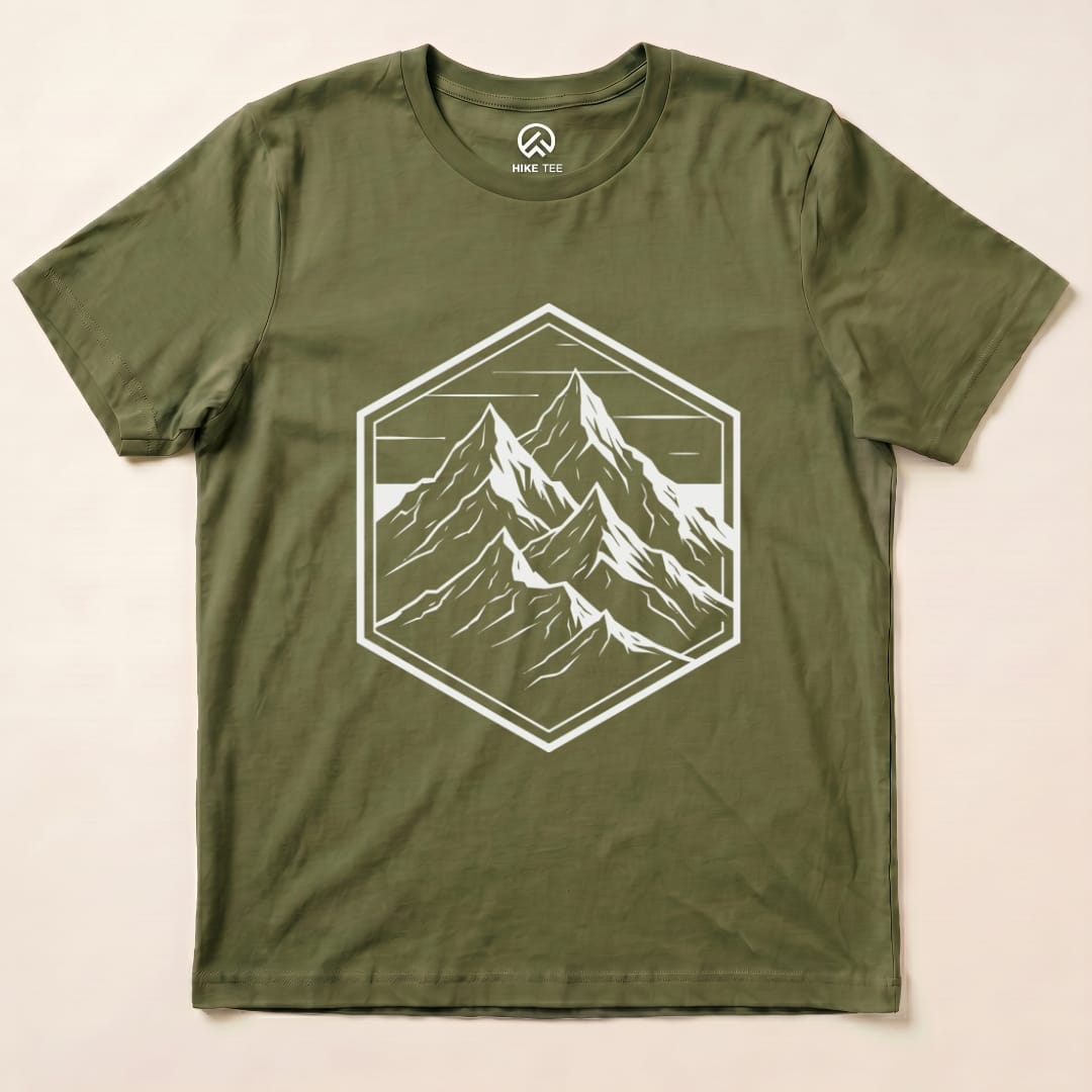 Hexagon Mountain Shirt Hike Tee T-Shirt Military Green / S