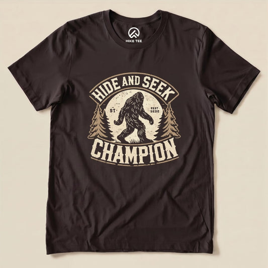Hide and Seek Champion Big Foot Shirt Hike Tee T-Shirt Brown / S