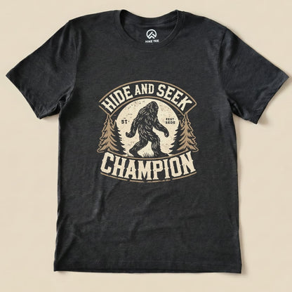 Hide and Seek Champion Big Foot Shirt Hike Tee T-Shirt Dark Grey Heather / S