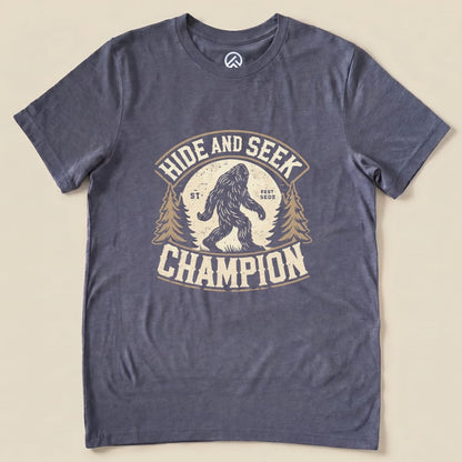 Hide and Seek Champion Big Foot Shirt Hike Tee T-Shirt Heather Navy / S