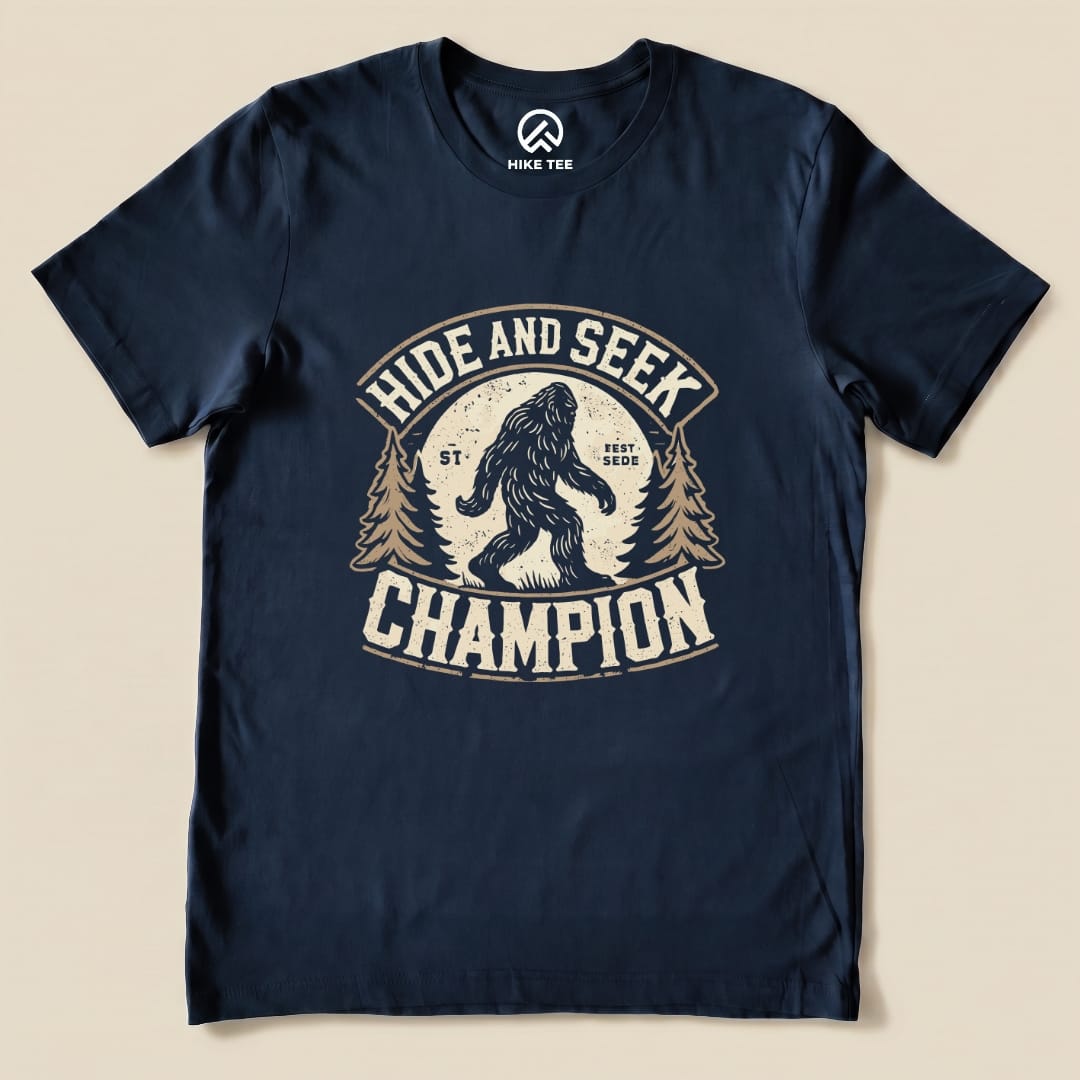 Hide and Seek Champion Big Foot Shirt Hike Tee T-Shirt Navy / S