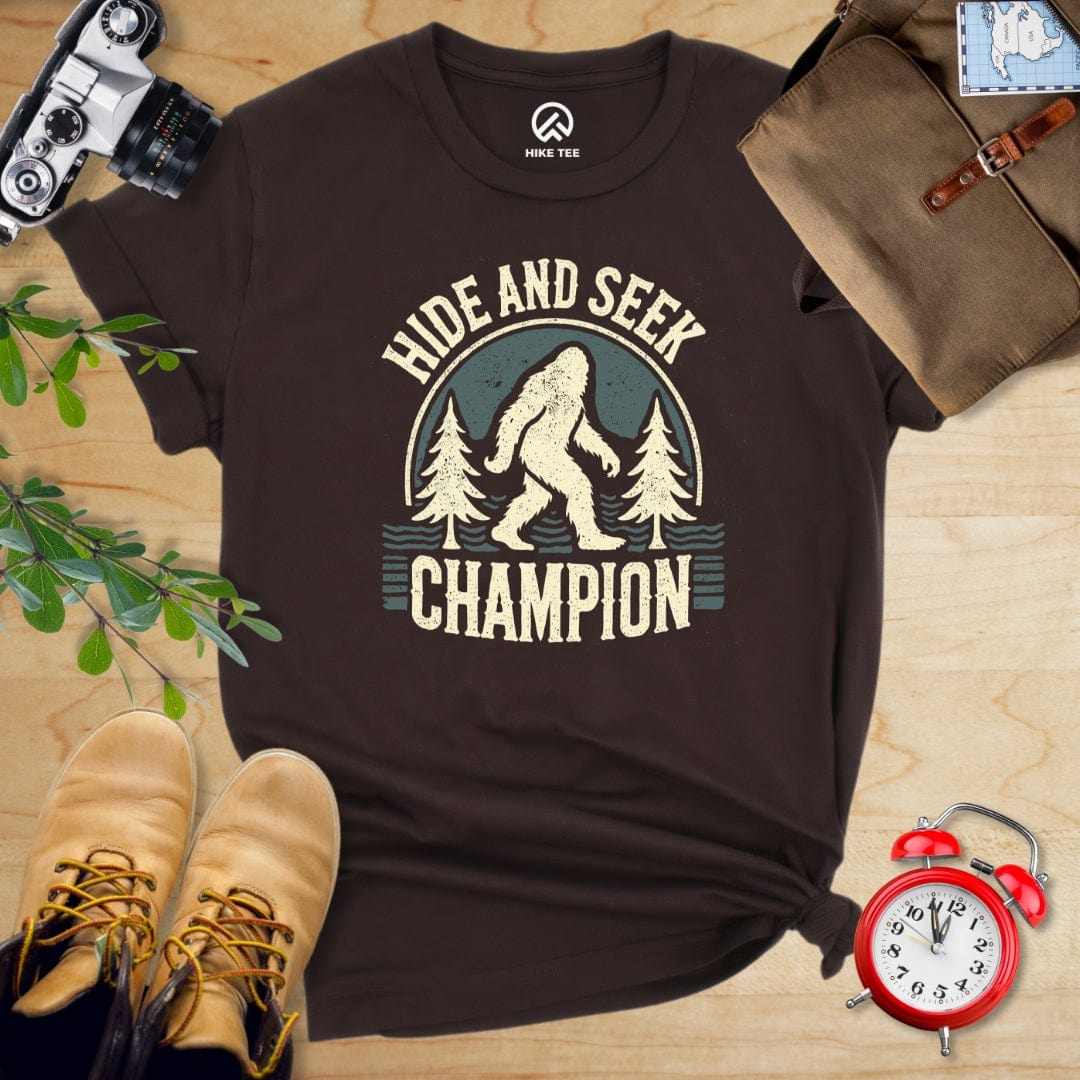 Hike Tee T-Shirt Brown / S Hide and Seek Champion Bigfoot Shirt