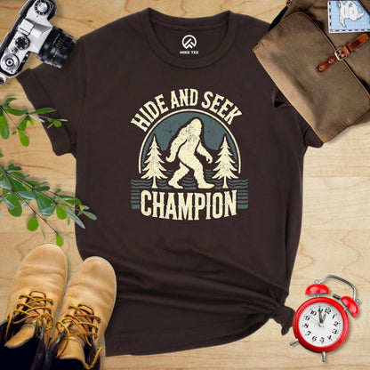 Hike Tee T-Shirt Brown / S Hide and Seek Champion Bigfoot Shirt