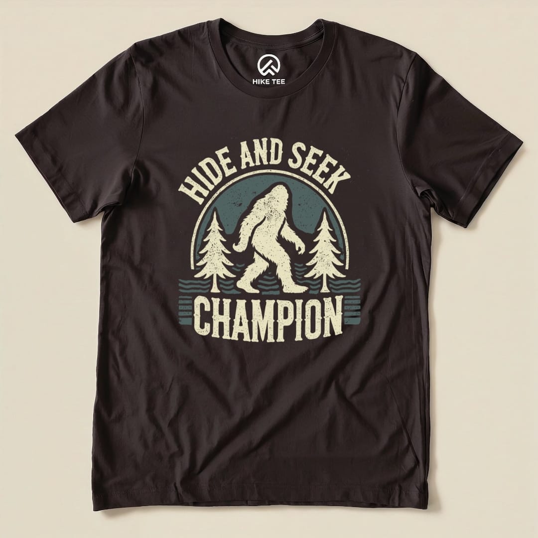 Hike Tee T-Shirt Brown / S Hide and Seek Champion Bigfoot Shirt