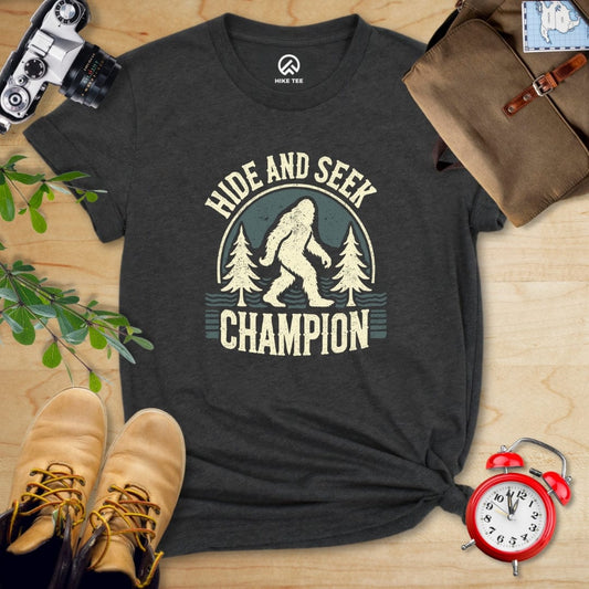 Hike Tee T-Shirt Dark Grey Heather / S Hide and Seek Champion Bigfoot Shirt