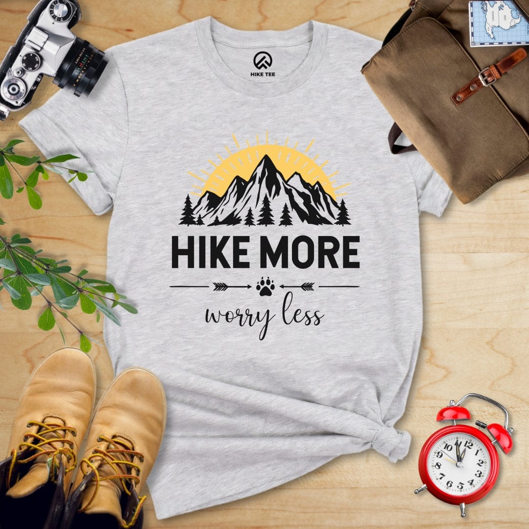 Hike Tee T-Shirt Athletic Heather / S Hike More Worry Less Shirt