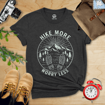 Hike Tee T-Shirt Dark Grey Heather / S Hike More Worry Less Shirt