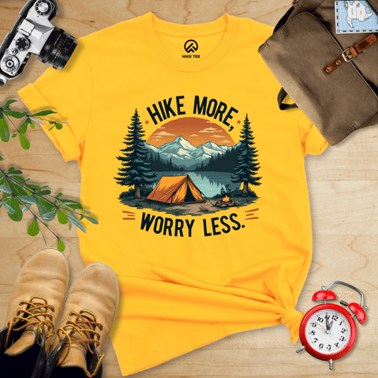 Hike Tee T-Shirt Gold / S Hike More, Worry Less Shirt