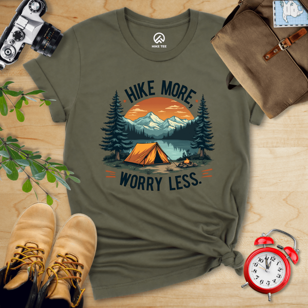 Hike Tee T-Shirt Military Green / S Hike More, Worry Less Shirt