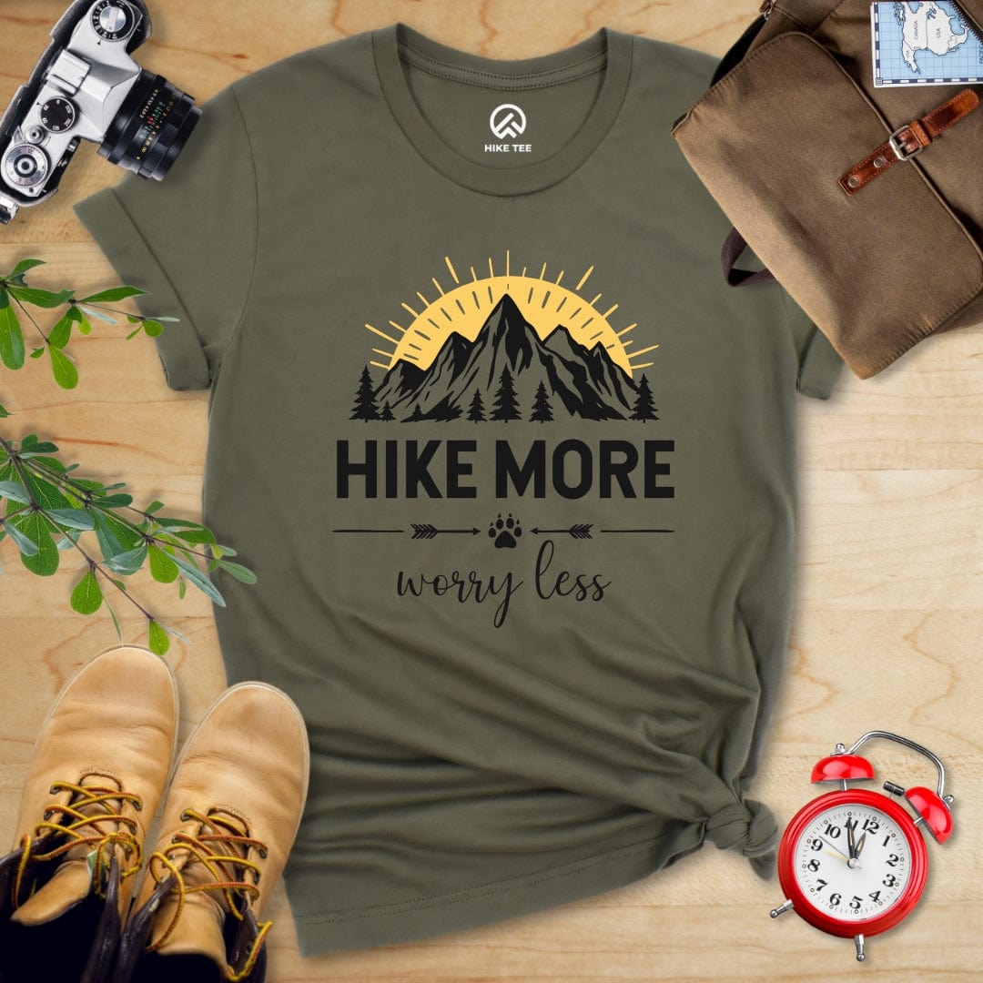 Hike Tee T-Shirt Military Green / S Hike More Worry Less Shirt
