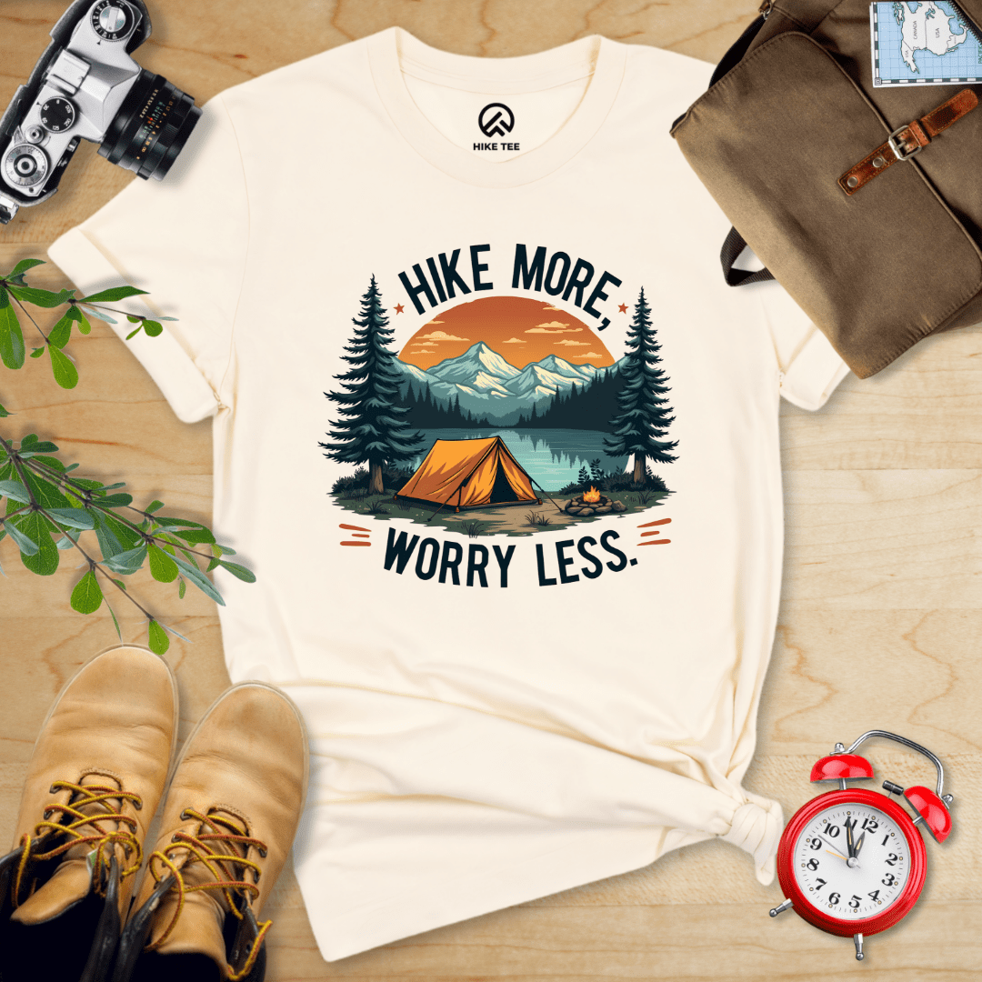 Hike Tee T-Shirt Natural / S Hike More, Worry Less Shirt