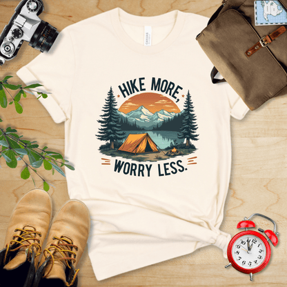 Printify T-Shirt Natural / S Hike More, Worry Less Shirt