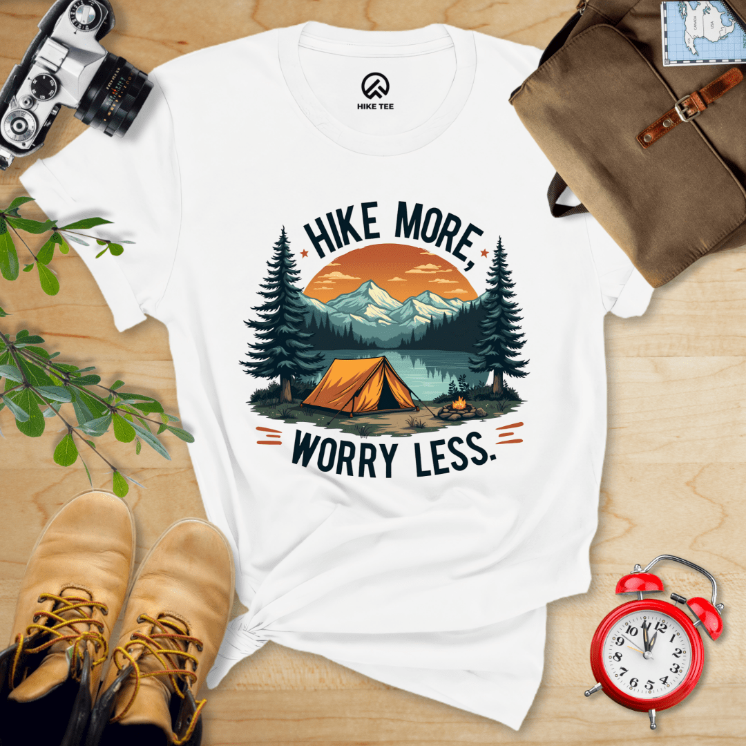 Hike Tee T-Shirt White / S Hike More, Worry Less Shirt