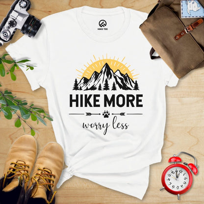 Hike Tee T-Shirt White / S Hike More Worry Less Shirt