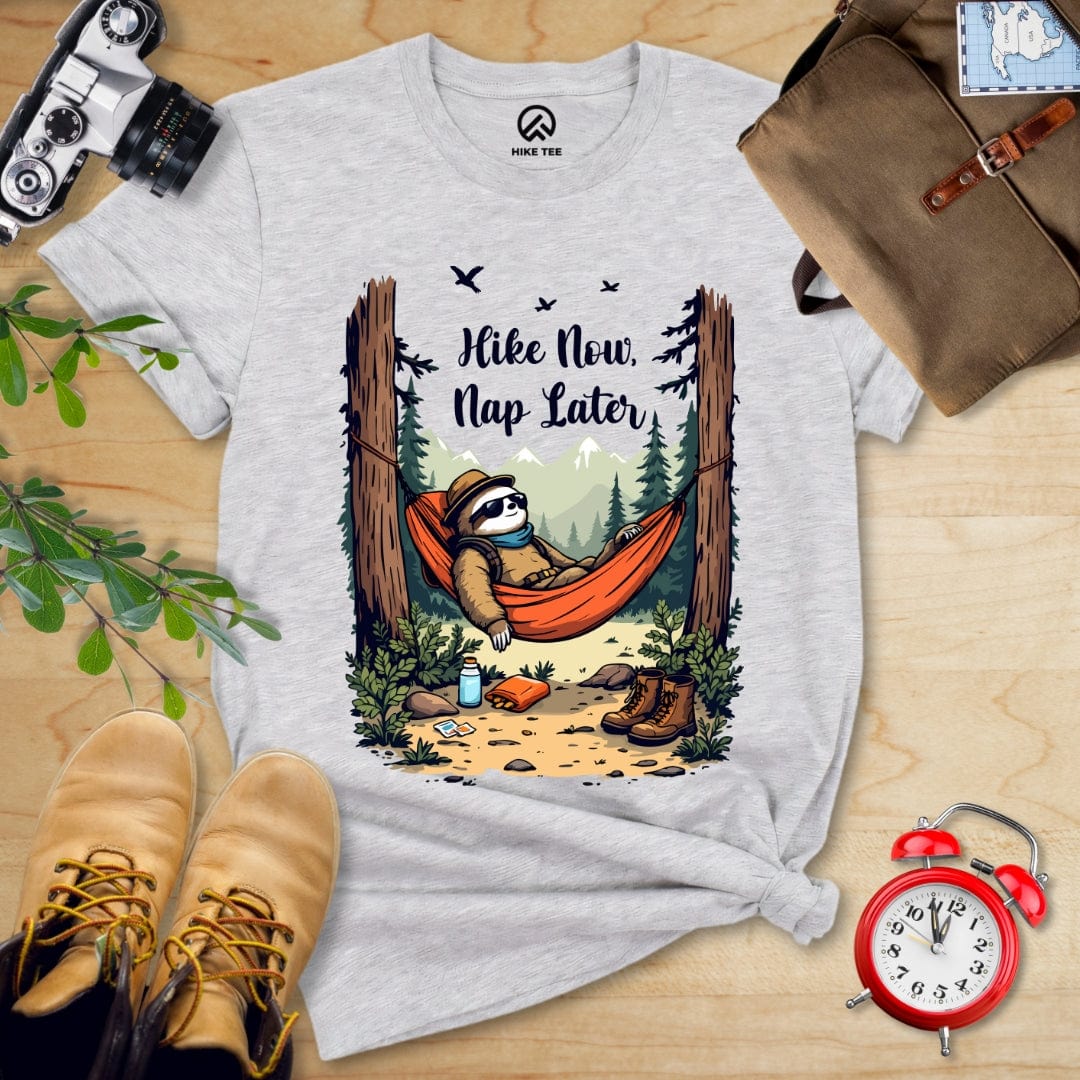 Hike Tee T-Shirt Athletic Heather / S Hike Now, Nap Later Shirt
