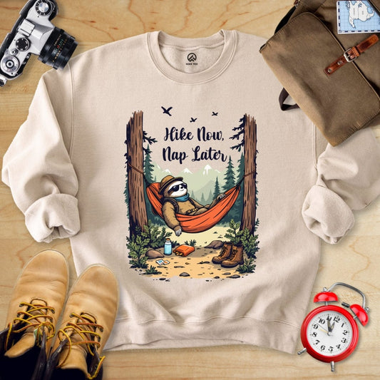 Hike Tee Sweatshirt Sand / S Hike Now, Nap Later Sweatshirt