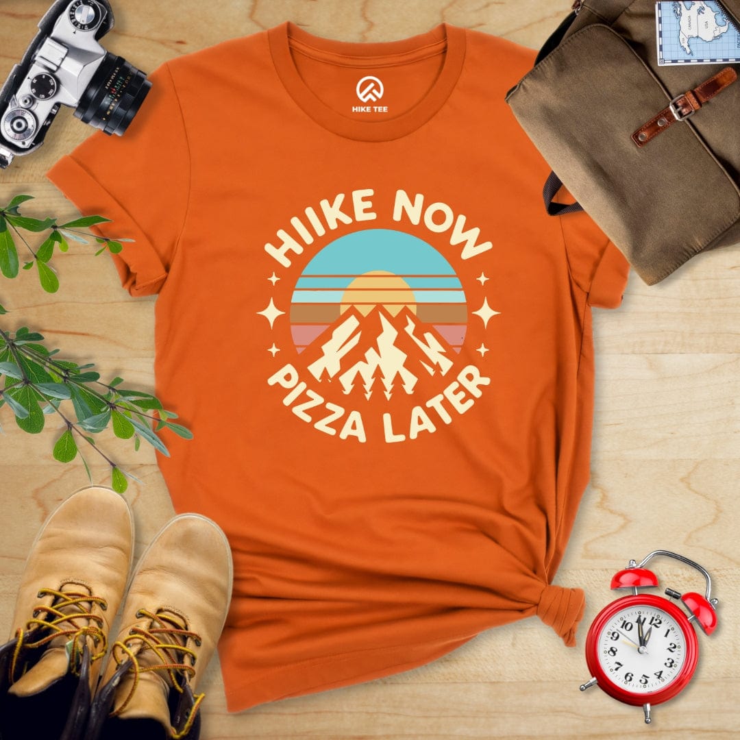 Hike Tee T-Shirt Autumn / S Hike Now Pizza Later Shirt