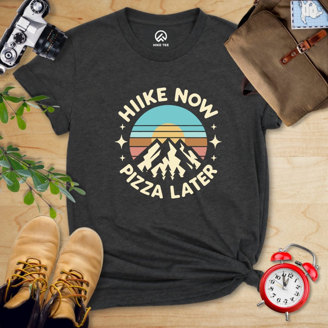 Hike Tee T-Shirt Dark Grey Heather / S Hike Now Pizza Later Shirt