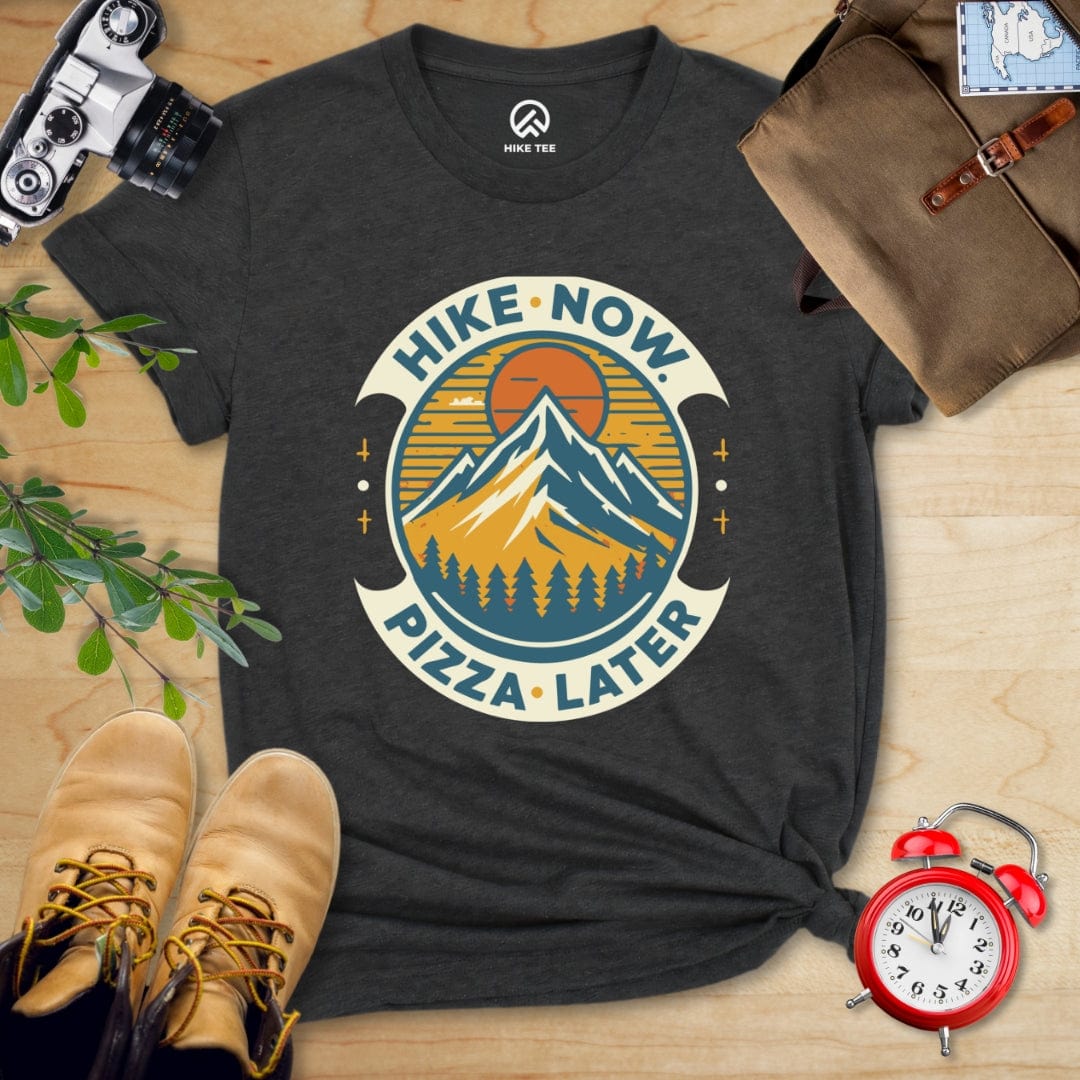 Hike Tee T-Shirt Dark Grey Heather / S Hike Now Pizza Later Shirt