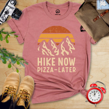 Hike Tee T-Shirt Heather Mauve / S Hike Now Pizza Later Shirt