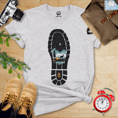 Hike Tee T-Shirt Athletic Heather / S Hiking Boot Print Shirt