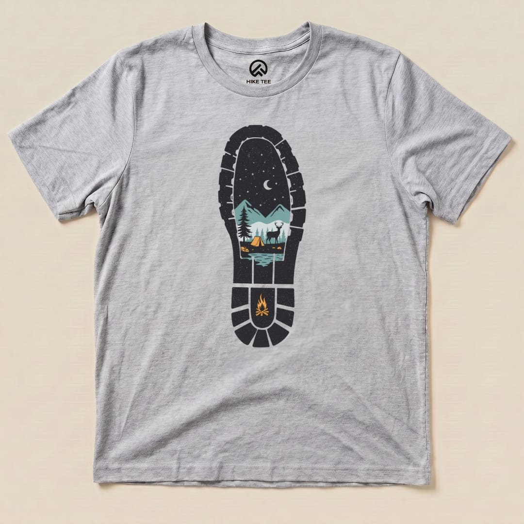 Hiking Boot Print Shirt Hike Tee T-Shirt Athletic Heather / S