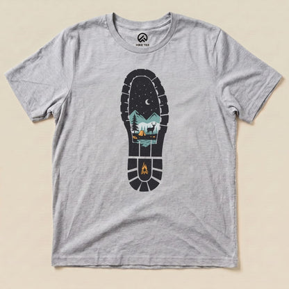 Hiking Boot Print Shirt Hike Tee T-Shirt Athletic Heather / S
