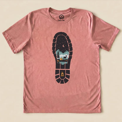 Hiking Boot Print Shirt Hike Tee T-Shirt Heather Mauve / S