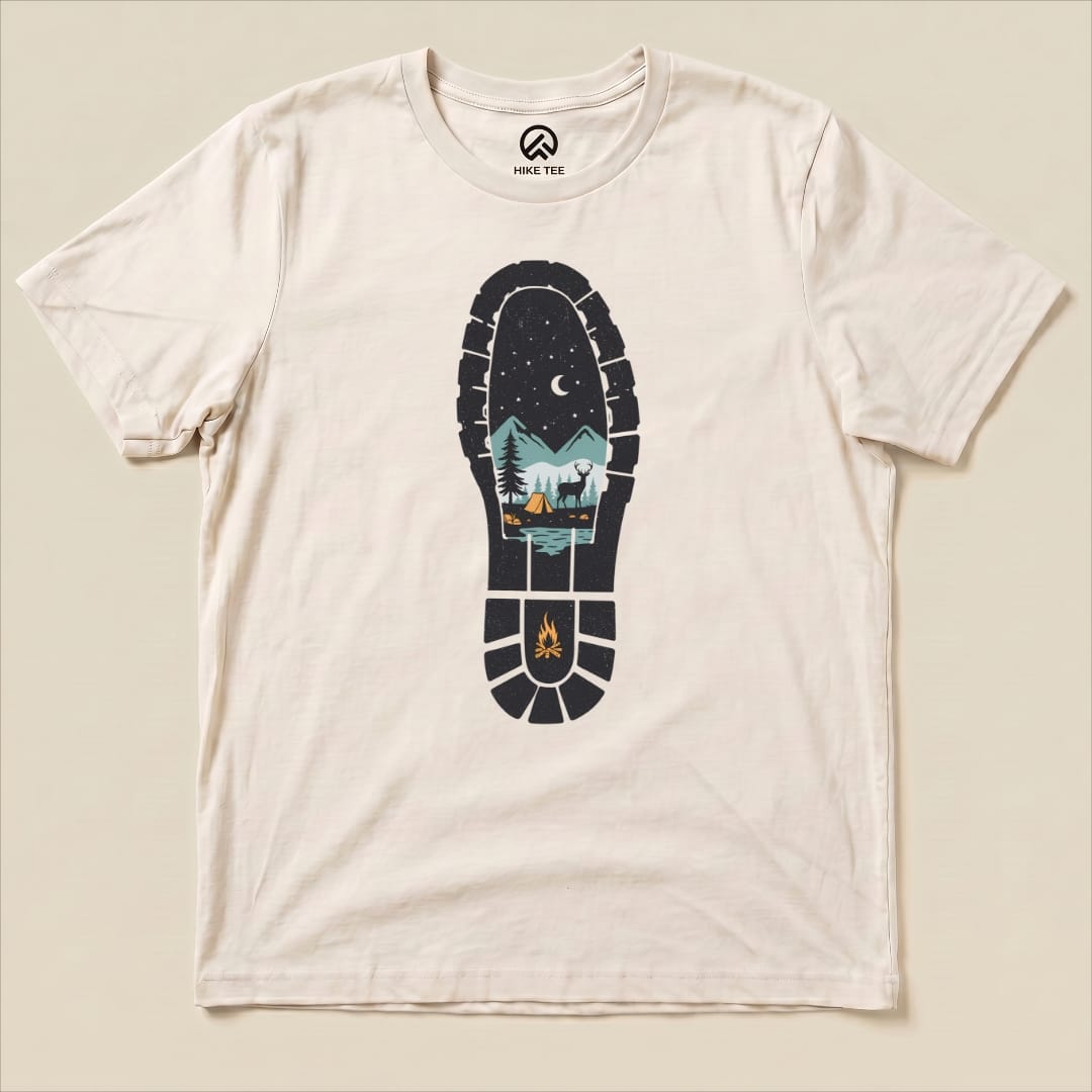 Hiking Boot Print Shirt Hike Tee T-Shirt Natural / S