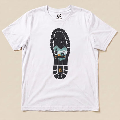 Hiking Boot Print Shirt Hike Tee T-Shirt White / S