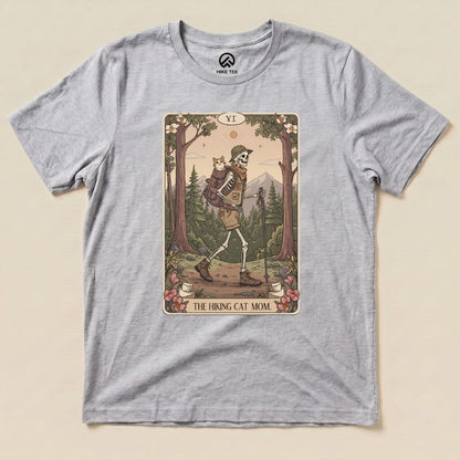 Hike Tee T-Shirt Athletic Heather / S Hiking Cat Mom Tarrot Card Shirt