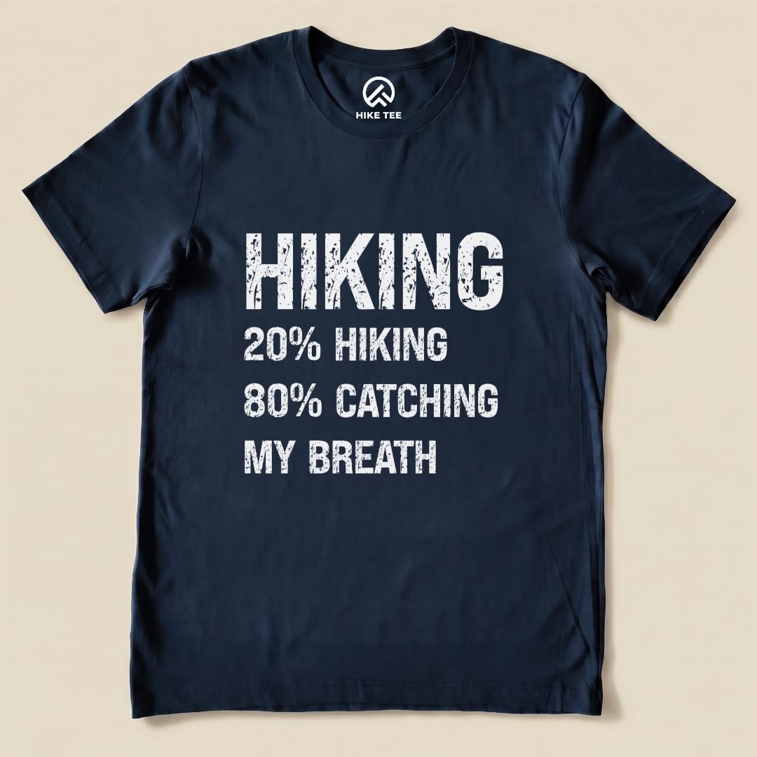 Hiking Catching Breath Shirt Hike Tee T-Shirt Navy / S