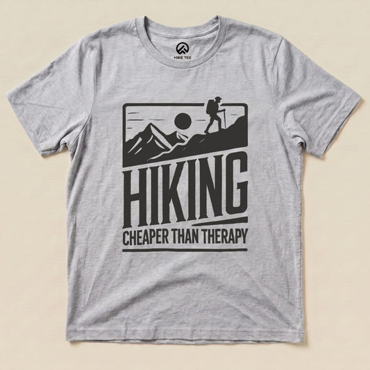 Hiking Cheaper Than Therapy Shirt Hike Tee T-Shirt Athletic Heather / S