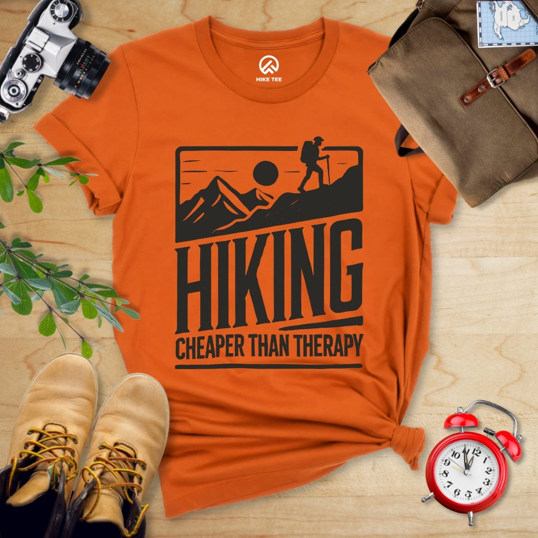Hike Tee T-Shirt Autumn / S Hiking Cheaper Than Therapy Shirt