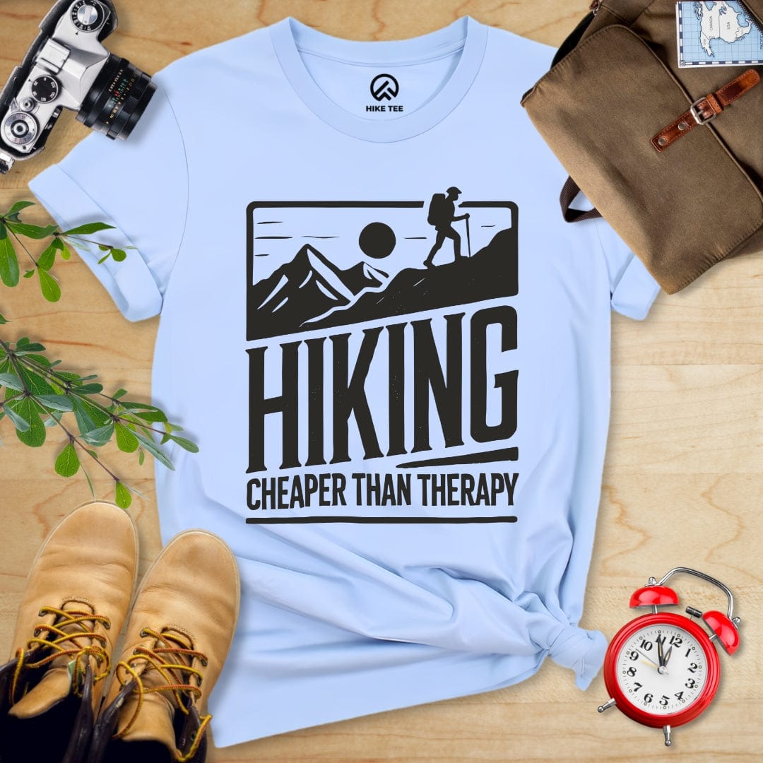 Hike Tee T-Shirt Baby Blue / S Hiking Cheaper Than Therapy Shirt