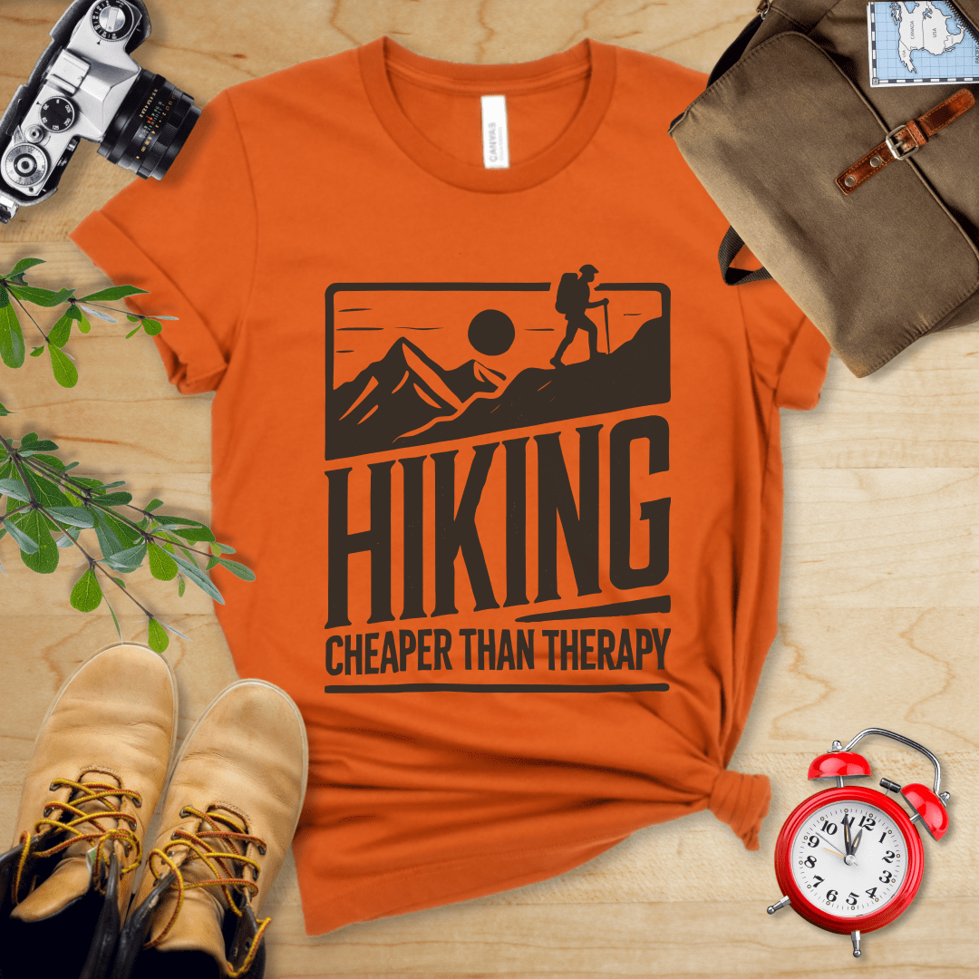 Printify T-Shirt Autumn / S Hiking Cheaper Than Therapy