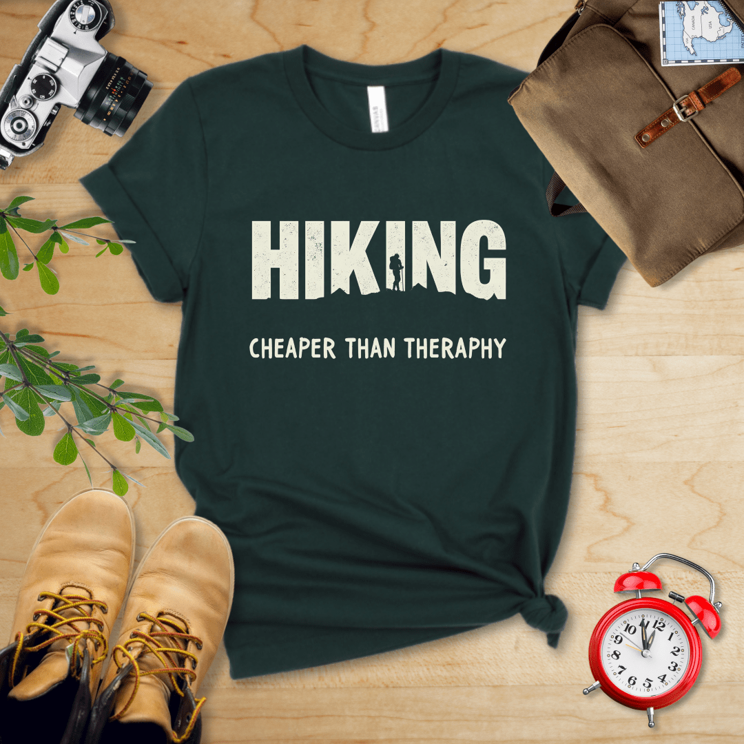 Printify T-Shirt Forest / S Hiking - Cheaper Than Therapy