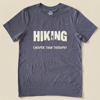 Hiking - Cheaper Than Therapy Hike Tee T-Shirt Heather Navy / S