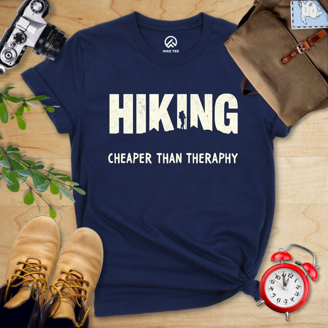 Hike Tee T-Shirt Navy / S Hiking - Cheaper Than Therapy