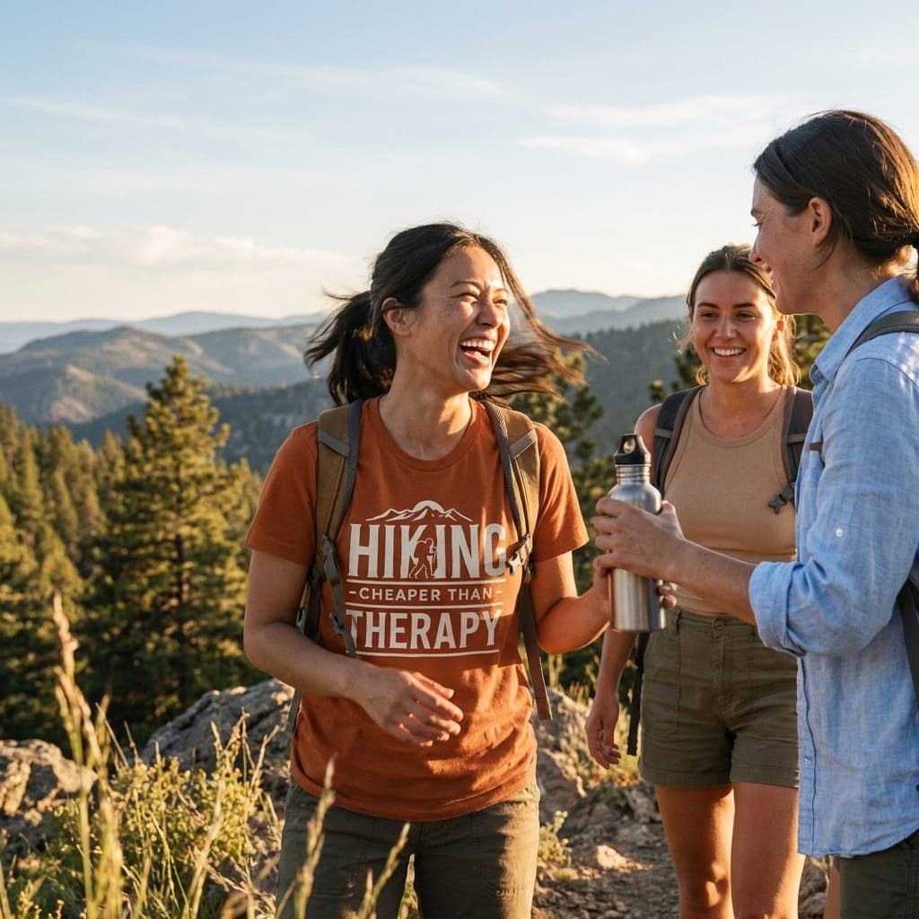 Hike Tee T-Shirt Hiking Cheaper Then Therapy Shirt
